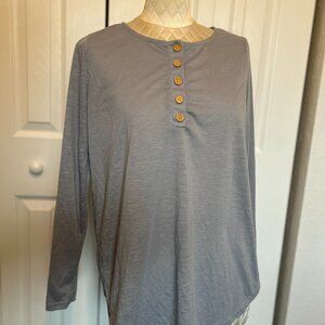 Simply Southern Women's Long Sleeve Henley Shirt, Size M